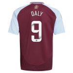 Aston Villa Shirts - aston villa wsl adidas home shirt 2024-25 – kids with daly 9 printing Collection of Official Fan Gear
