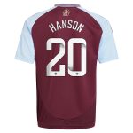 Aston Villa Shirts - aston villa wsl adidas home shirt 2024-25 – kids with hanson 20 printing Collection of Official Fan Gear
