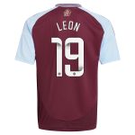 Aston Villa Shirts - aston villa wsl adidas home shirt 2024-25 – kids with leon 19 printing Collection of Official Fan Gear