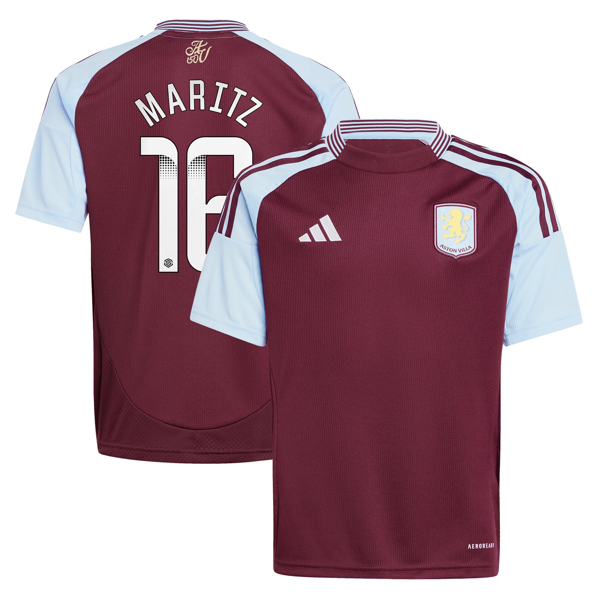 Aston Villa Shirts - aston villa wsl adidas home shirt 2024-25 – kids with maritz 26 printing Collection of Official Fan Gear