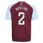 Aston Villa Shirts - aston villa wsl adidas home shirt 2024-25 – kids with mayling 2 printing Collection of Official Fan Gear