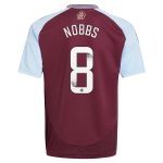 Aston Villa Shirts - aston villa wsl adidas home shirt 2024-25 – kids with nobbs 8 printing Collection of Official Fan Gear