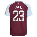 Aston Villa Shirts - aston villa wsl adidas home shirt 2024-25 with grant 23 printing Collection of Official Fan Gear