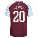 Aston Villa Shirts - aston villa wsl adidas home shirt 2024-25 with hanson 20 printing Collection of Official Fan Gear