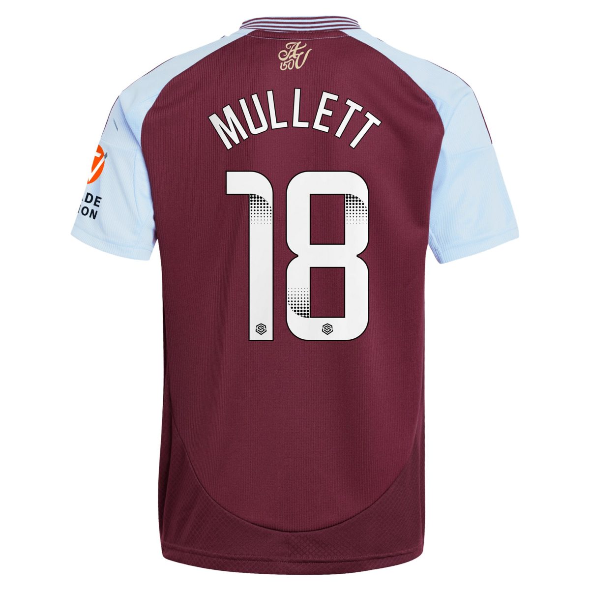Aston Villa Shirts - aston villa wsl adidas home shirt 2024-25 with mullett 18 printing Collection of Official Fan Gear