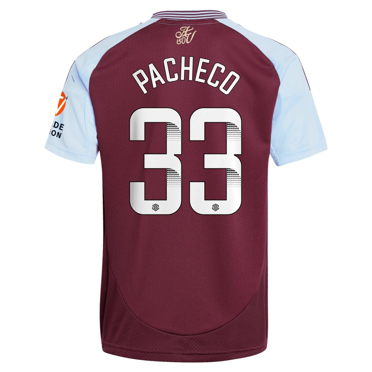 Aston Villa Shirts - aston villa wsl adidas home shirt 2024-25 with pacheco 33 printing Collection of Official Fan Gear