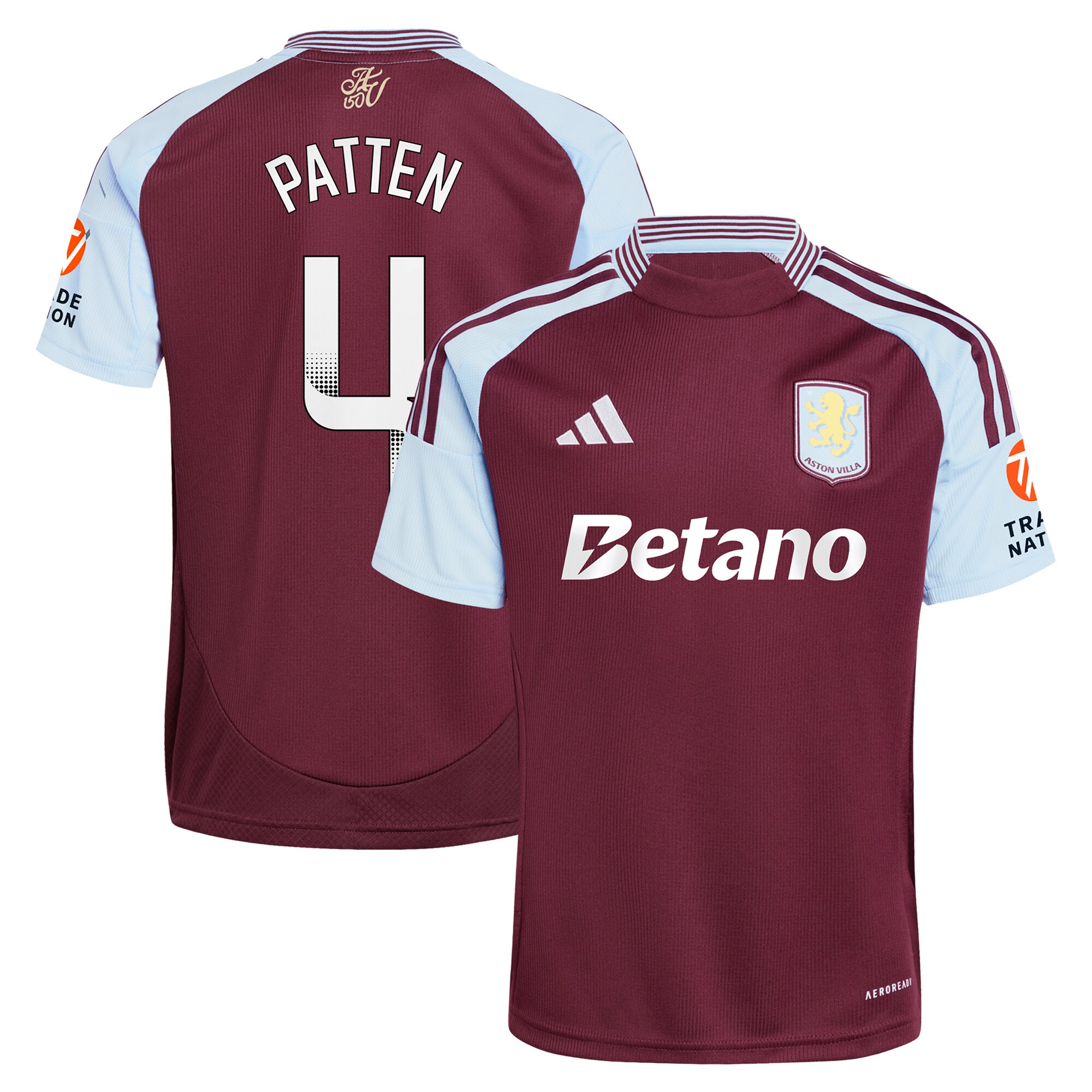 Aston Villa Shirts - aston villa wsl adidas home shirt 2024-25 with patten 4 printing Collection of Official Fan Gear