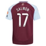 Aston Villa Shirts - aston villa wsl adidas home shirt 2024-25 with salmon 17 printing Collection of Official Fan Gear