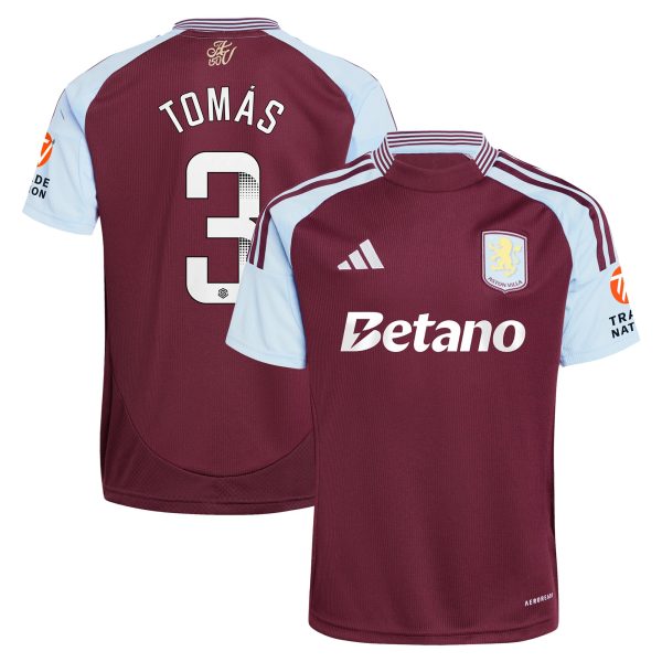 Aston Villa Shirts - aston villa wsl adidas home shirt 2024-25 with tomás 3 printing Collection of Official Fan Gear