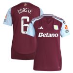 Aston Villa Shirts - aston villa wsl adidas home shirt 2024-25 – womens with corsie 6 printing Collection of Official Fan Gear