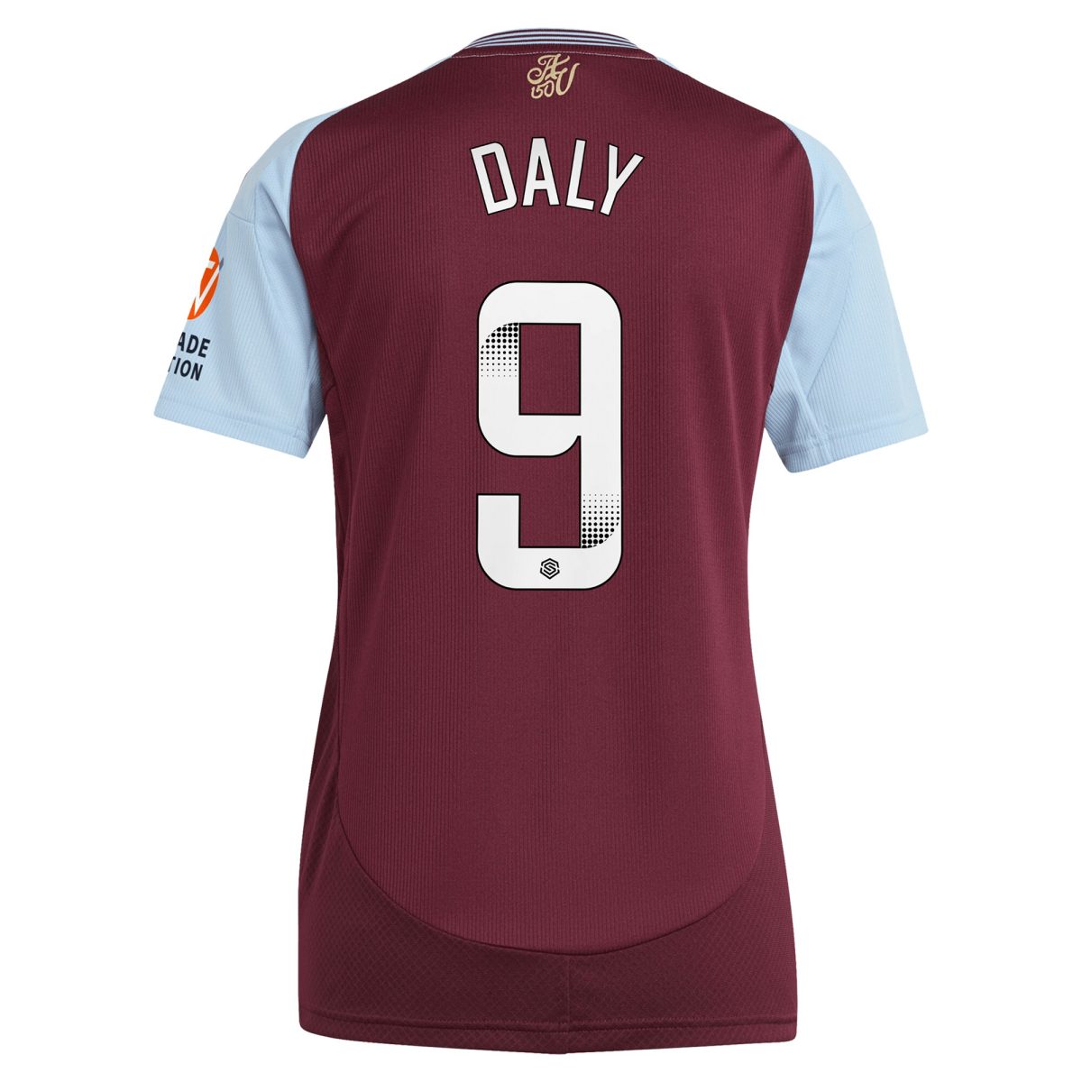 Aston Villa Shirts - aston villa wsl adidas home shirt 2024-25 – womens with daly 9 printing Collection of Official Fan Gear