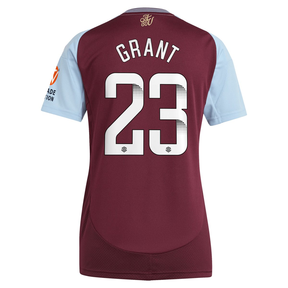 Aston Villa Shirts - aston villa wsl adidas home shirt 2024-25 – womens with grant 23 printing Collection of Official Fan Gear