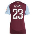 Aston Villa Shirts - aston villa wsl adidas home shirt 2024-25 – womens with grant 23 printing Collection of Official Fan Gear