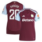 Aston Villa Shirts - aston villa wsl adidas home shirt 2024-25 – womens with hanson 20 printing Collection of Official Fan Gear