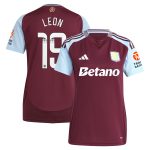 Aston Villa Shirts - aston villa wsl adidas home shirt 2024-25 – womens with leon 19 printing Collection of Official Fan Gear