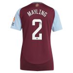 Aston Villa Shirts - aston villa wsl adidas home shirt 2024-25 – womens with mayling 2 printing Collection of Official Fan Gear