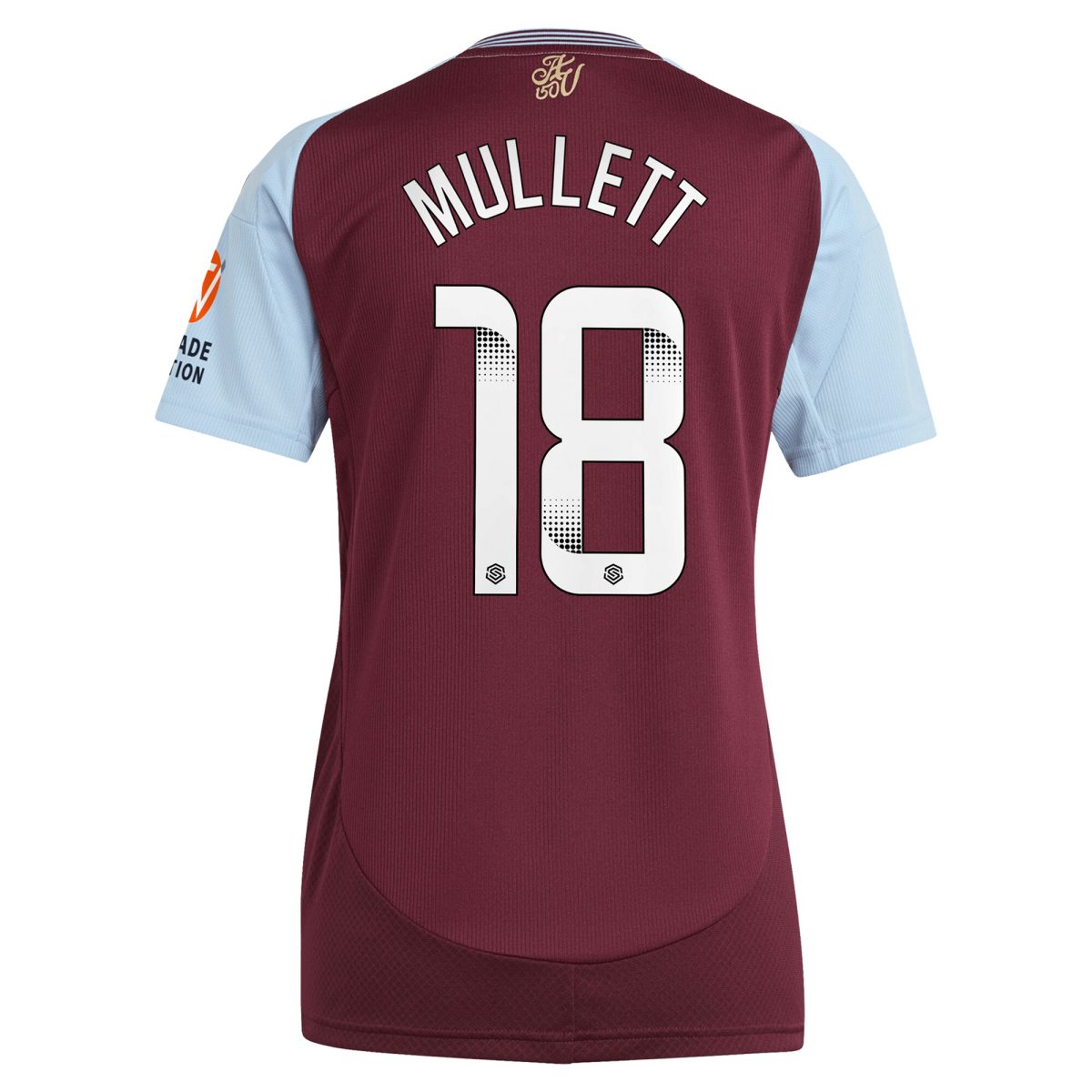 Aston Villa Shirts - aston villa wsl adidas home shirt 2024-25 – womens with mullett 18 printing Collection of Official Fan Gear