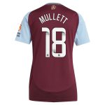 Aston Villa Shirts - aston villa wsl adidas home shirt 2024-25 – womens with mullett 18 printing Collection of Official Fan Gear