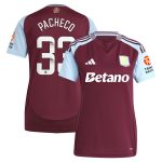 Aston Villa Shirts - aston villa wsl adidas home shirt 2024-25 – womens with pacheco 33 printing Collection of Official Fan Gear