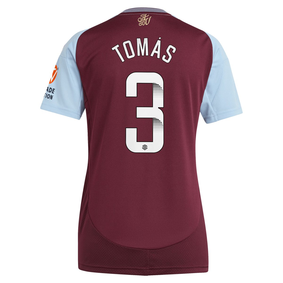 Aston Villa Shirts - aston villa wsl adidas home shirt 2024-25 – womens with tomás 3 printing Collection of Official Fan Gear