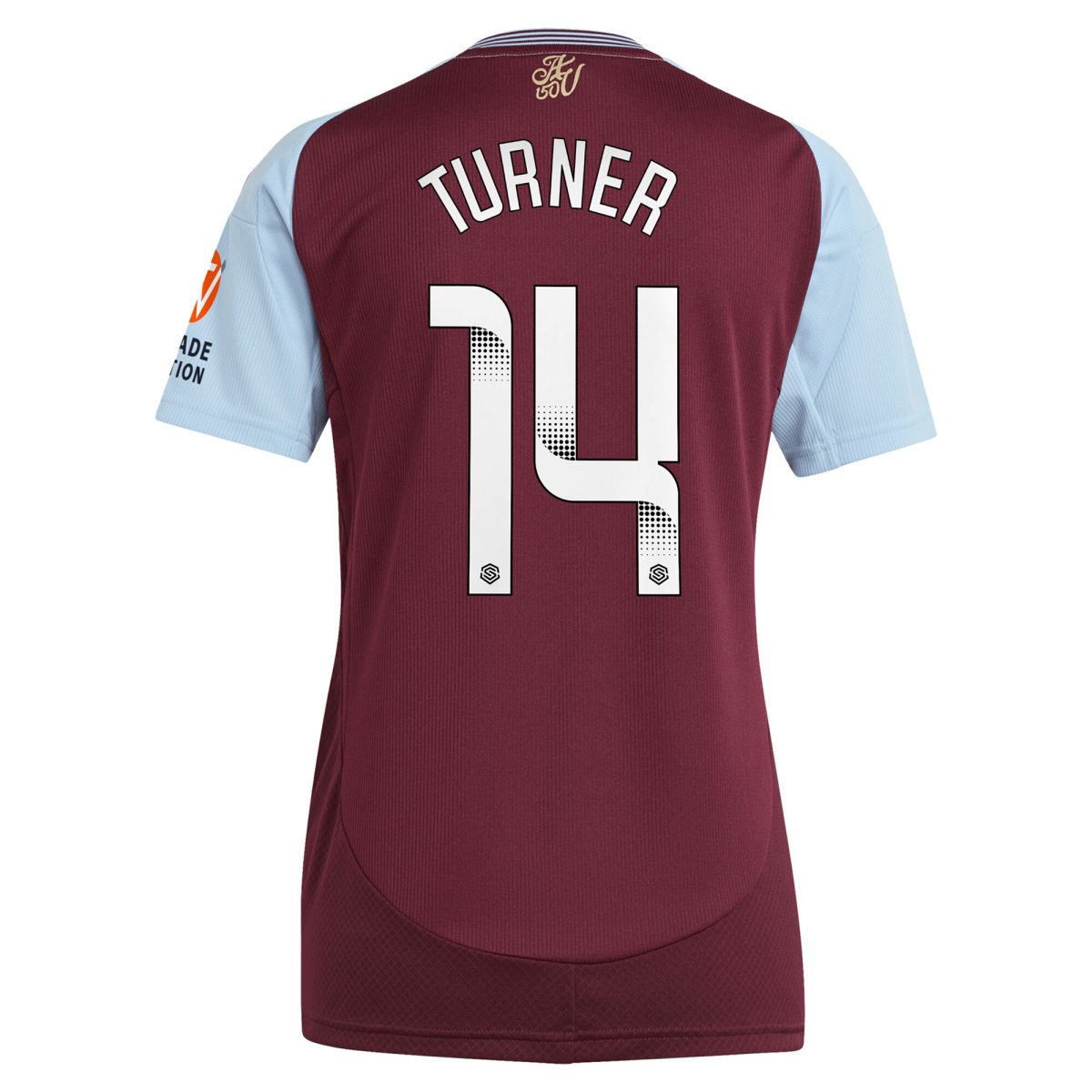 Aston Villa Shirts - aston villa wsl adidas home shirt 2024-25 – womens with turner 14 printing Collection of Official Fan Gear