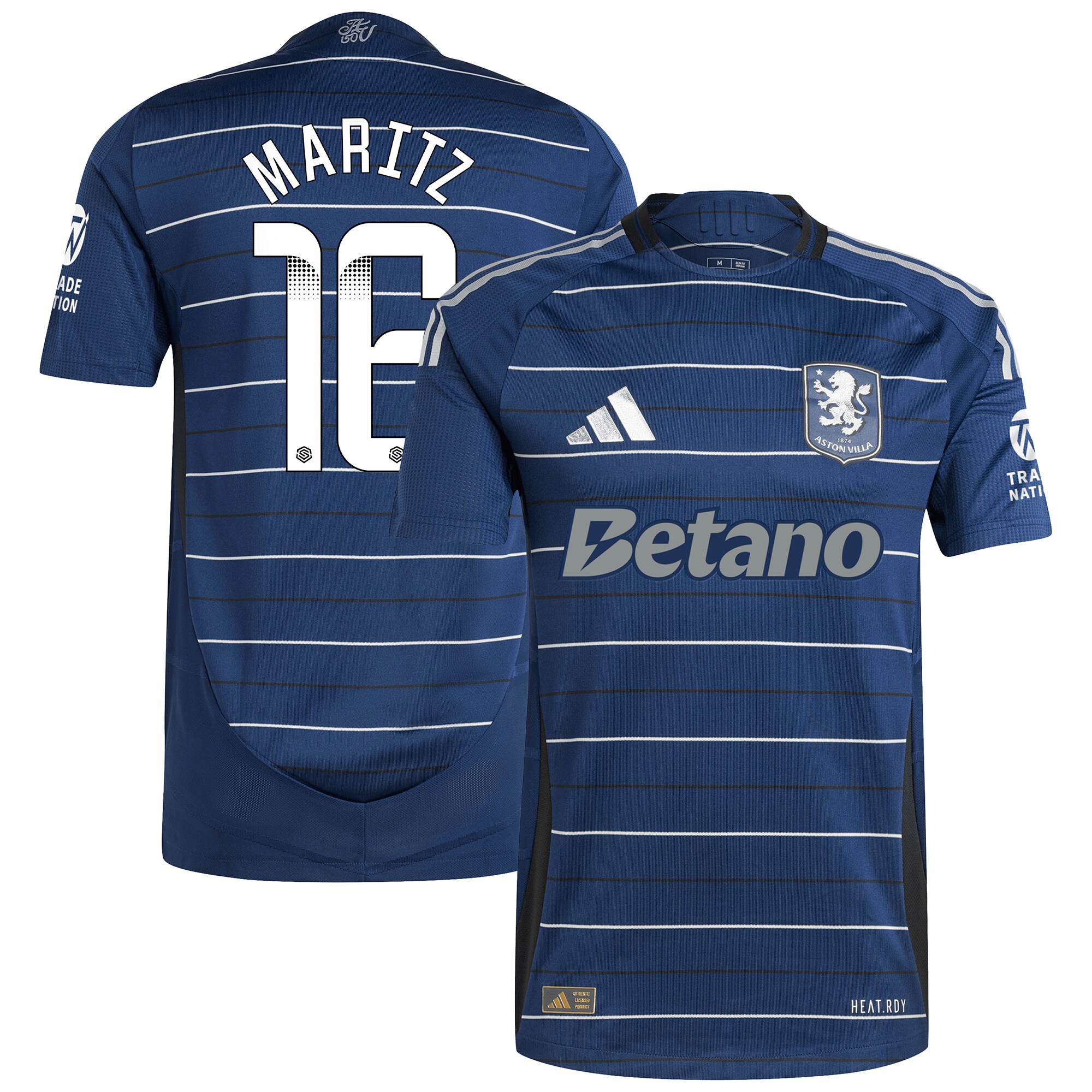 Aston Villa Shirts - aston villa wsl adidas third authentic shirt 2024-25 with maritz 16 printing Collection of Official Fan Gear