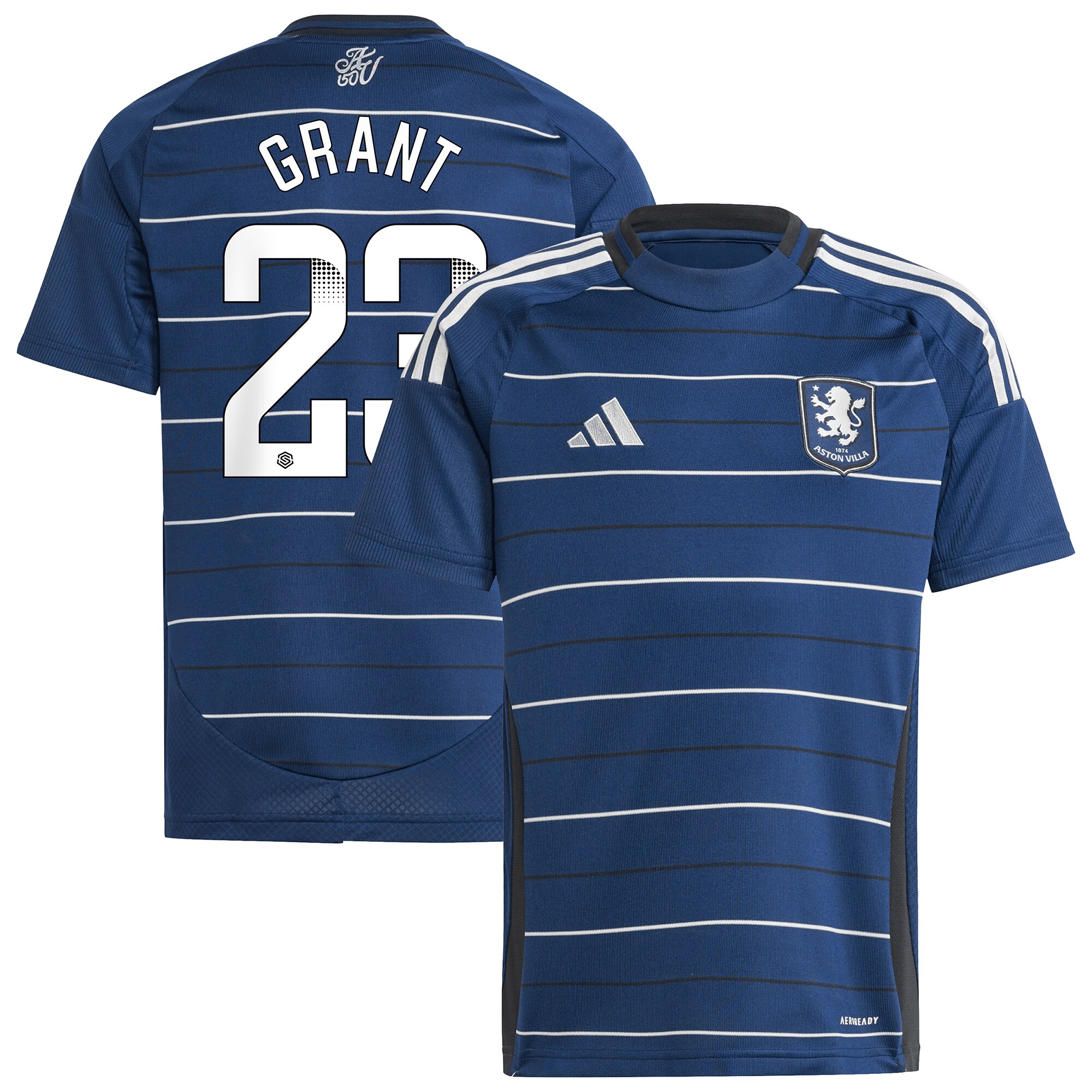 Aston Villa Shirts - aston villa wsl adidas third shirt 2024-25 – kids with grant 23 printing Collection of Official Fan Gear