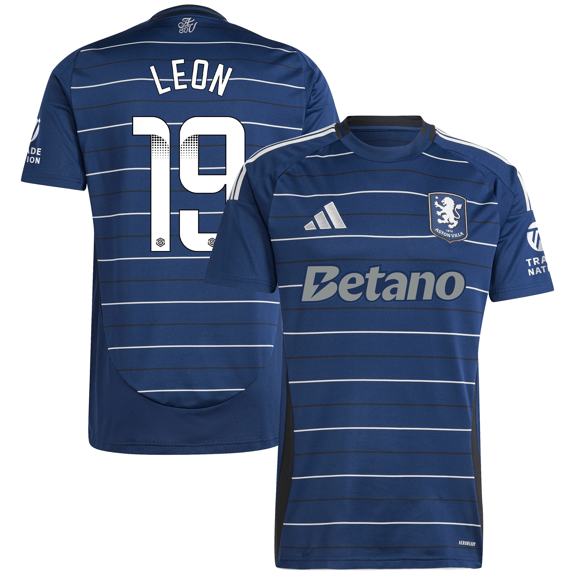 Aston Villa Shirts - aston villa wsl adidas third shirt 2024-25 with leon 19 printing Collection of Official Fan Gear