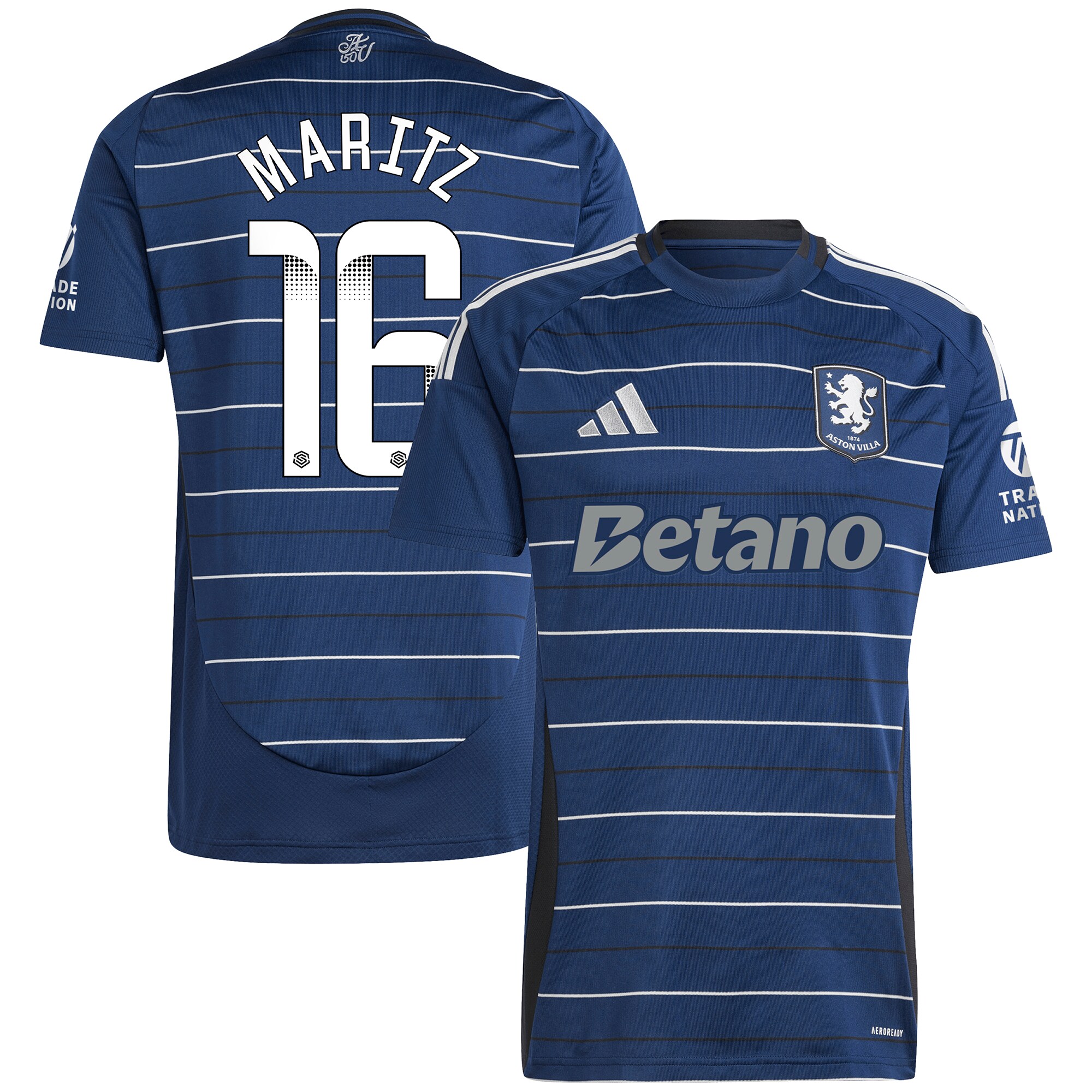Aston Villa Shirts - aston villa wsl adidas third shirt 2024-25 with maritz 16 printing Collection of Official Fan Gear
