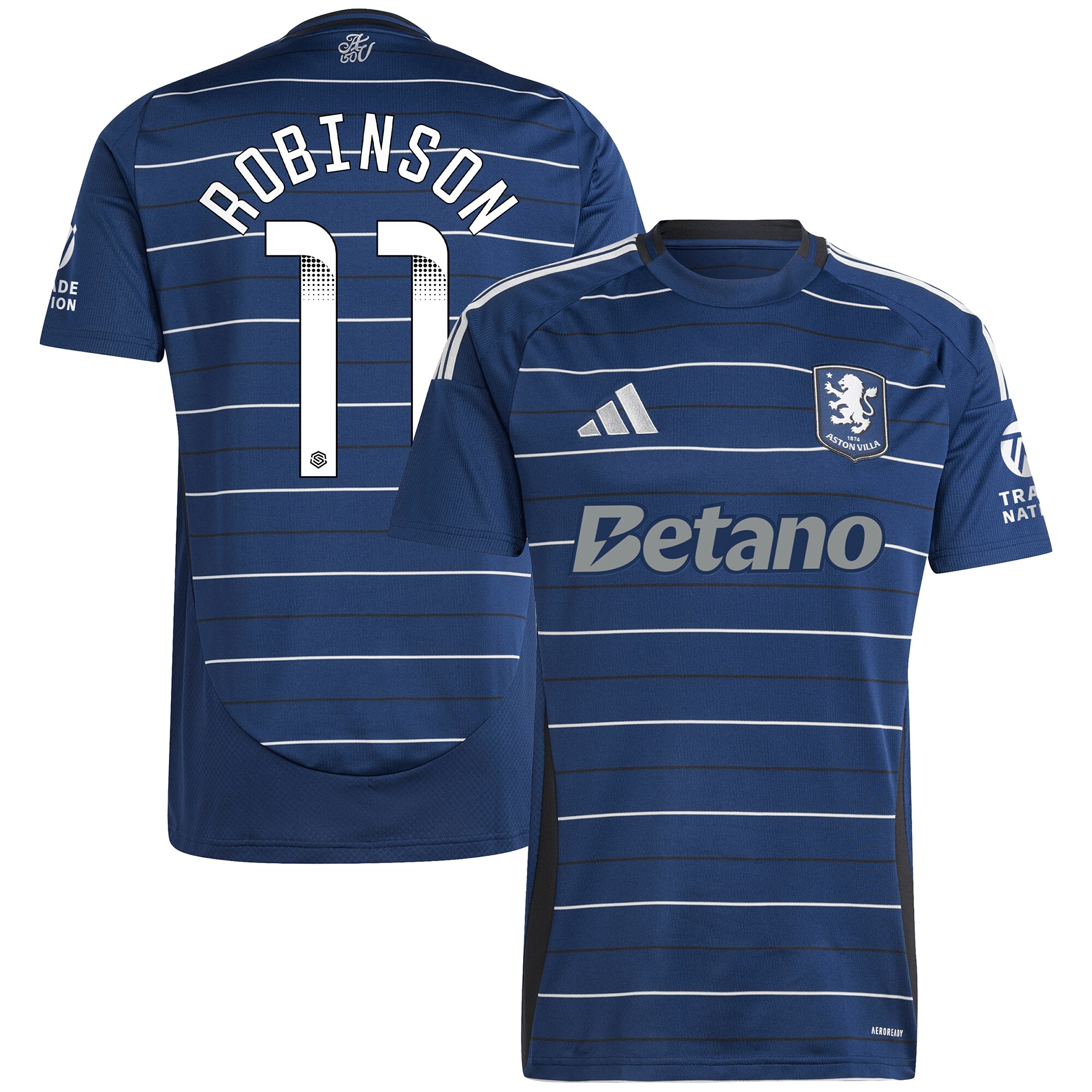 Aston Villa Shirts - aston villa wsl adidas third shirt 2024-25 with robinson 11 printing Collection of Official Fan Gear