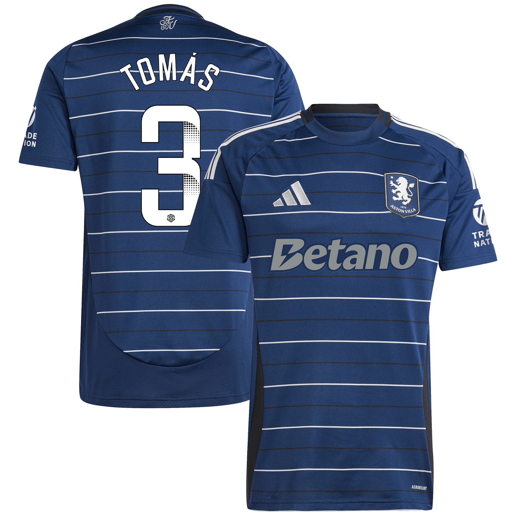 Aston Villa Shirts - aston villa wsl adidas third shirt 2024-25 with tomás 3 printing Collection of Official Fan Gear