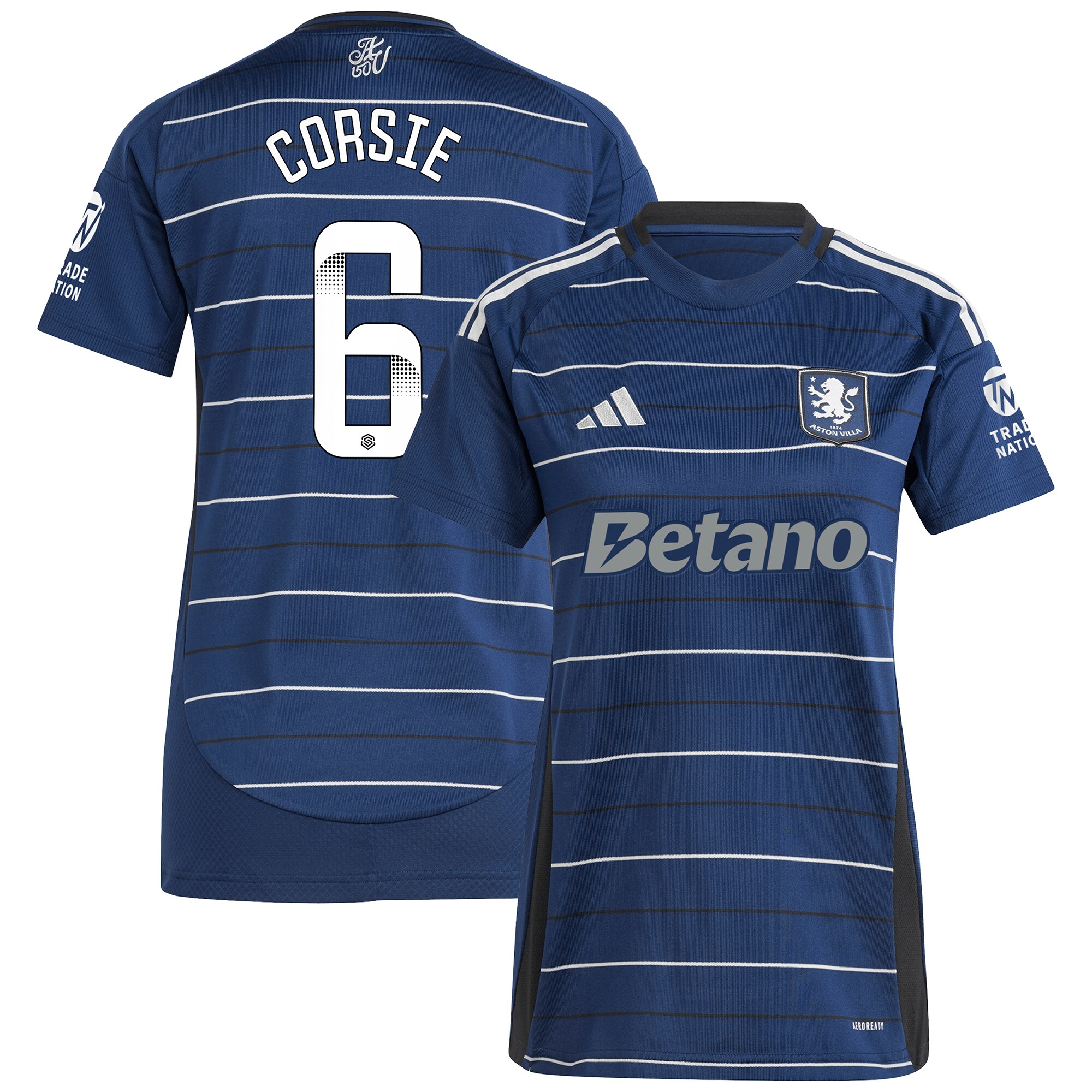 Aston Villa Shirts - aston villa wsl adidas third shirt 2024-25 – womens with corsie 6 printing Collection of Official Fan Gear