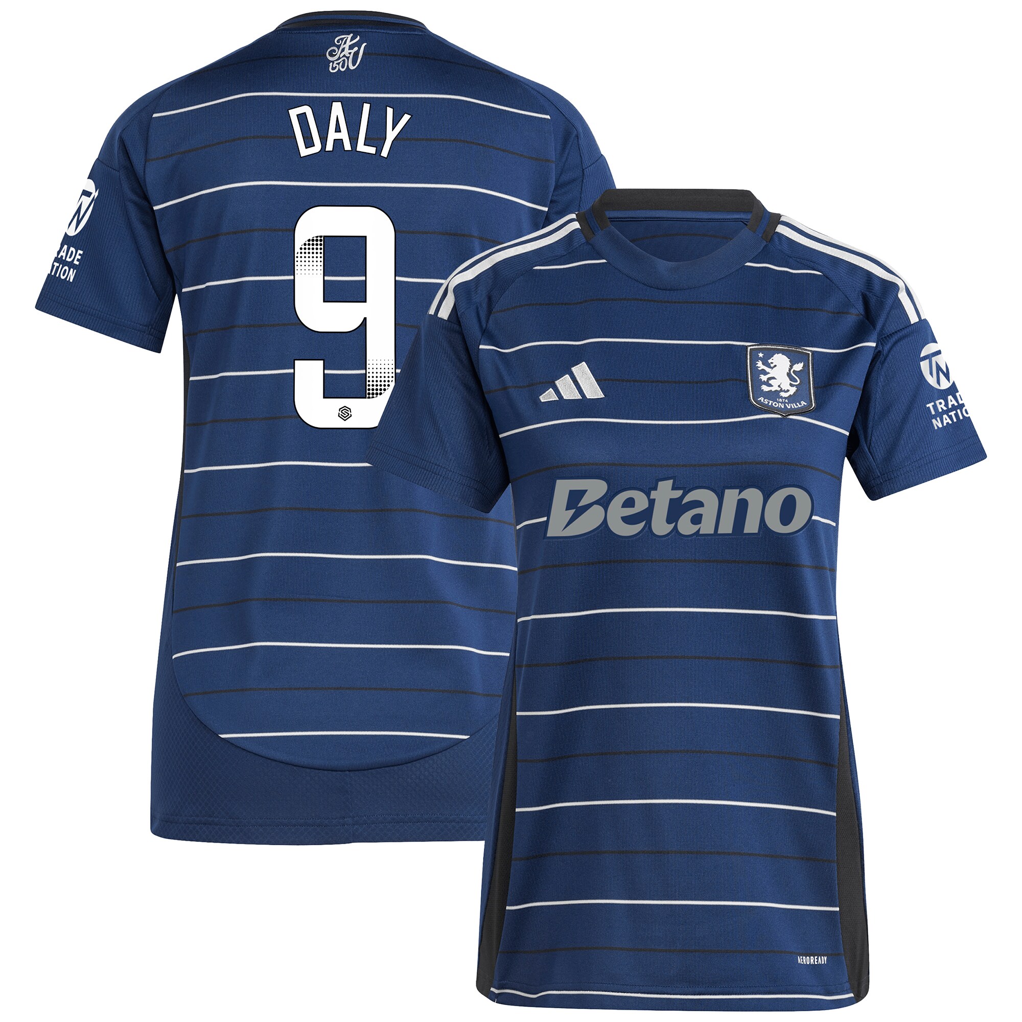 Aston Villa Shirts - aston villa wsl adidas third shirt 2024-25 – womens with daly 9 printing Collection of Official Fan Gear