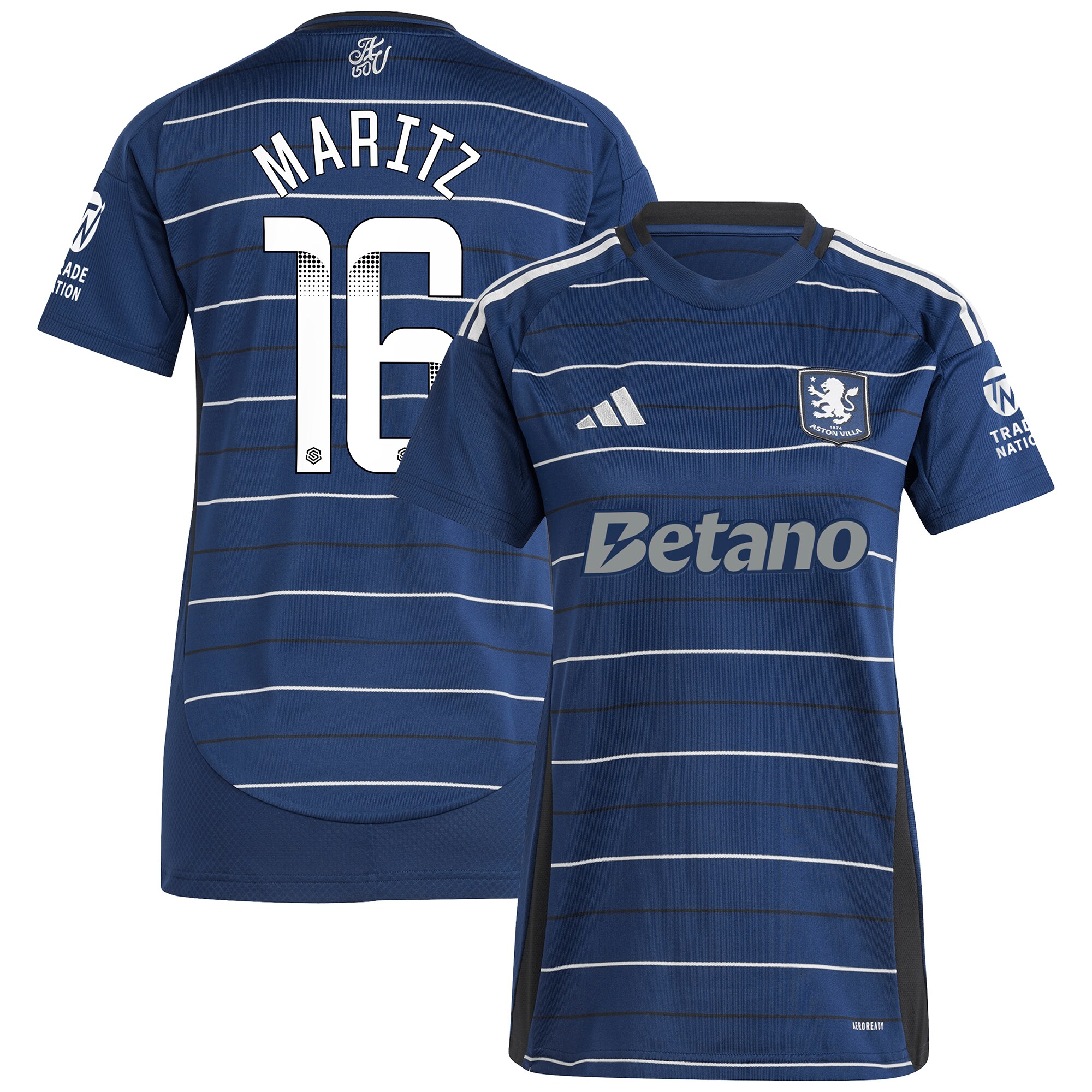Aston Villa Shirts - aston villa wsl adidas third shirt 2024-25 – womens with maritz 16 printing Collection of Official Fan Gear