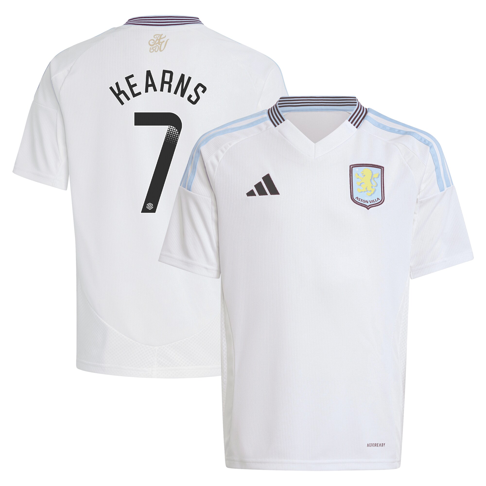 Aston Villa Shirts - aston villa wsl away shirt 2024-25 – kids with kearns 7 printing Collection of Official Fan Gear