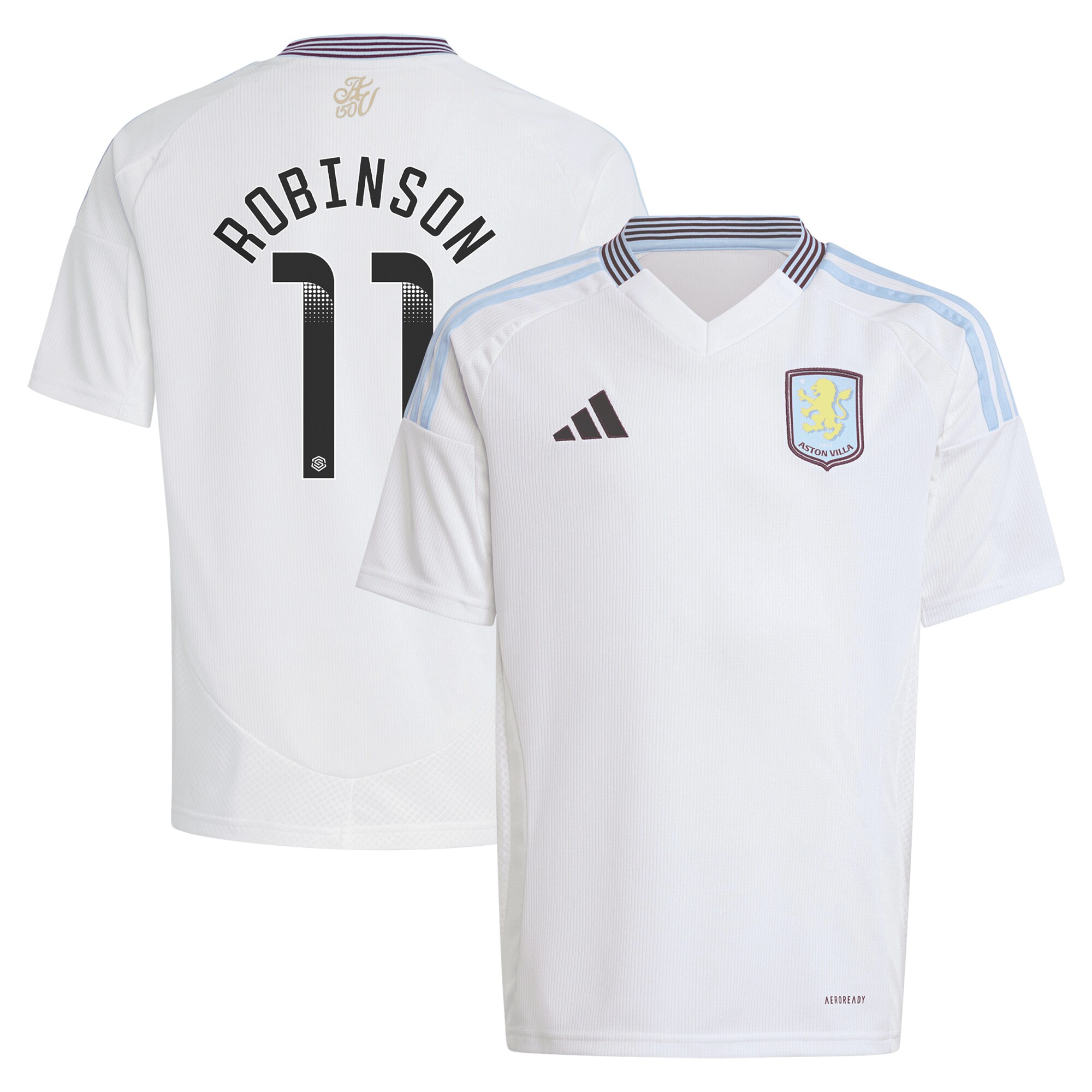 Aston Villa Shirts - aston villa wsl away shirt 2024-25 – kids with robinson 11 printing Collection of Official Fan Gear