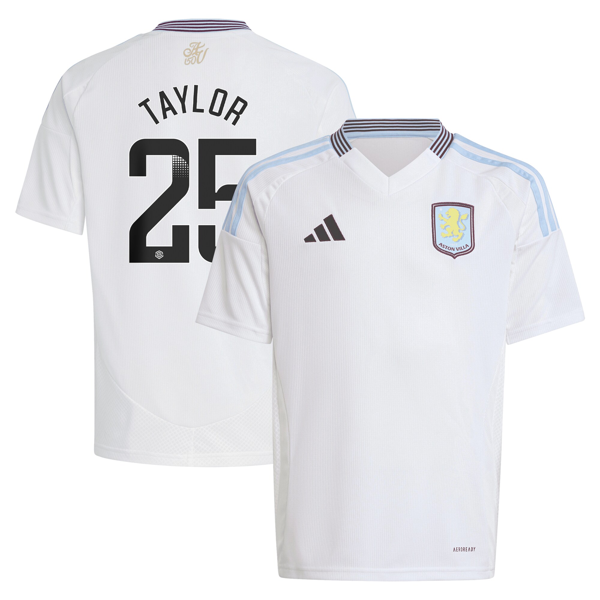 Aston Villa Shirts - aston villa wsl away shirt 2024-25 – kids with taylor 25 printing Collection of Official Fan Gear