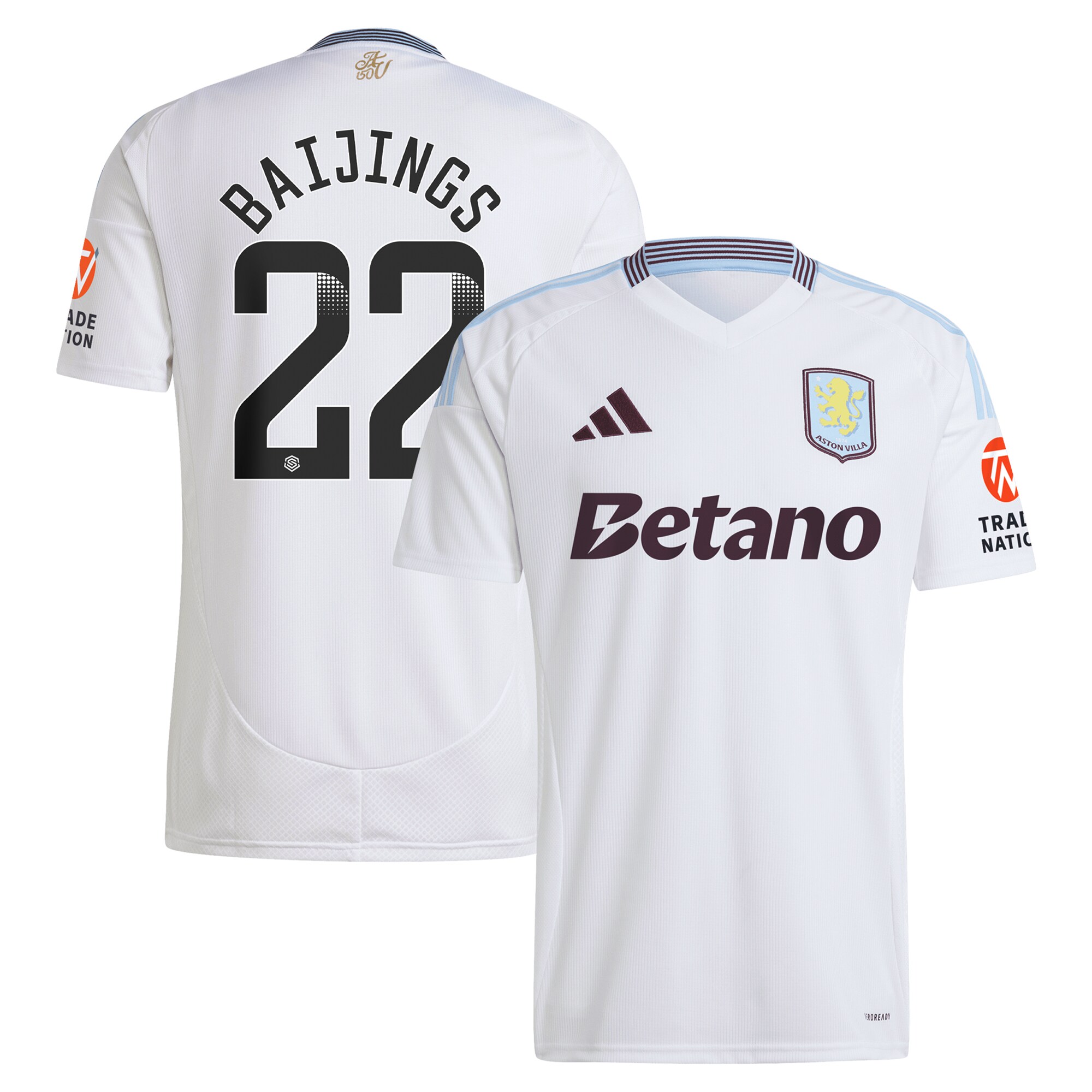 Aston Villa Shirts - aston villa wsl away shirt 2024-25 with baijings 22 printing Collection of Official Fan Gear