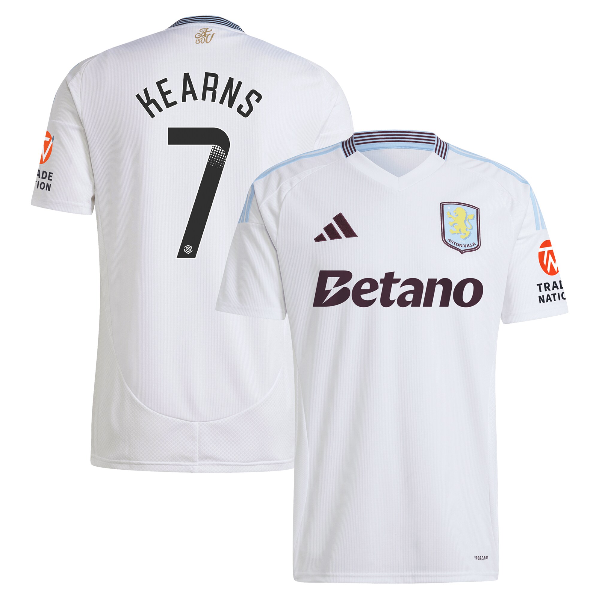 Aston Villa Shirts - aston villa wsl away shirt 2024-25 with kearns 7 printing Collection of Official Fan Gear