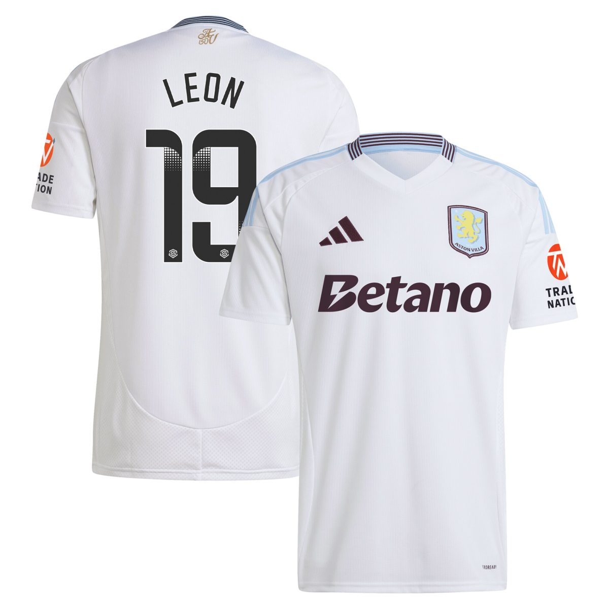 Aston Villa Shirts - aston villa wsl away shirt 2024-25 with leon 19 printing Collection of Official Fan Gear