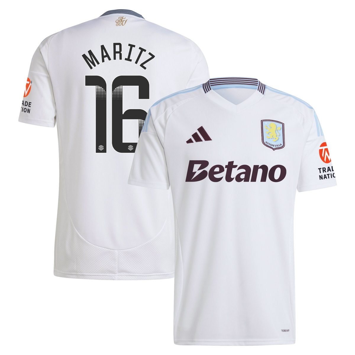 Aston Villa Shirts - aston villa wsl away shirt 2024-25 with maritz 16 printing Collection of Official Fan Gear