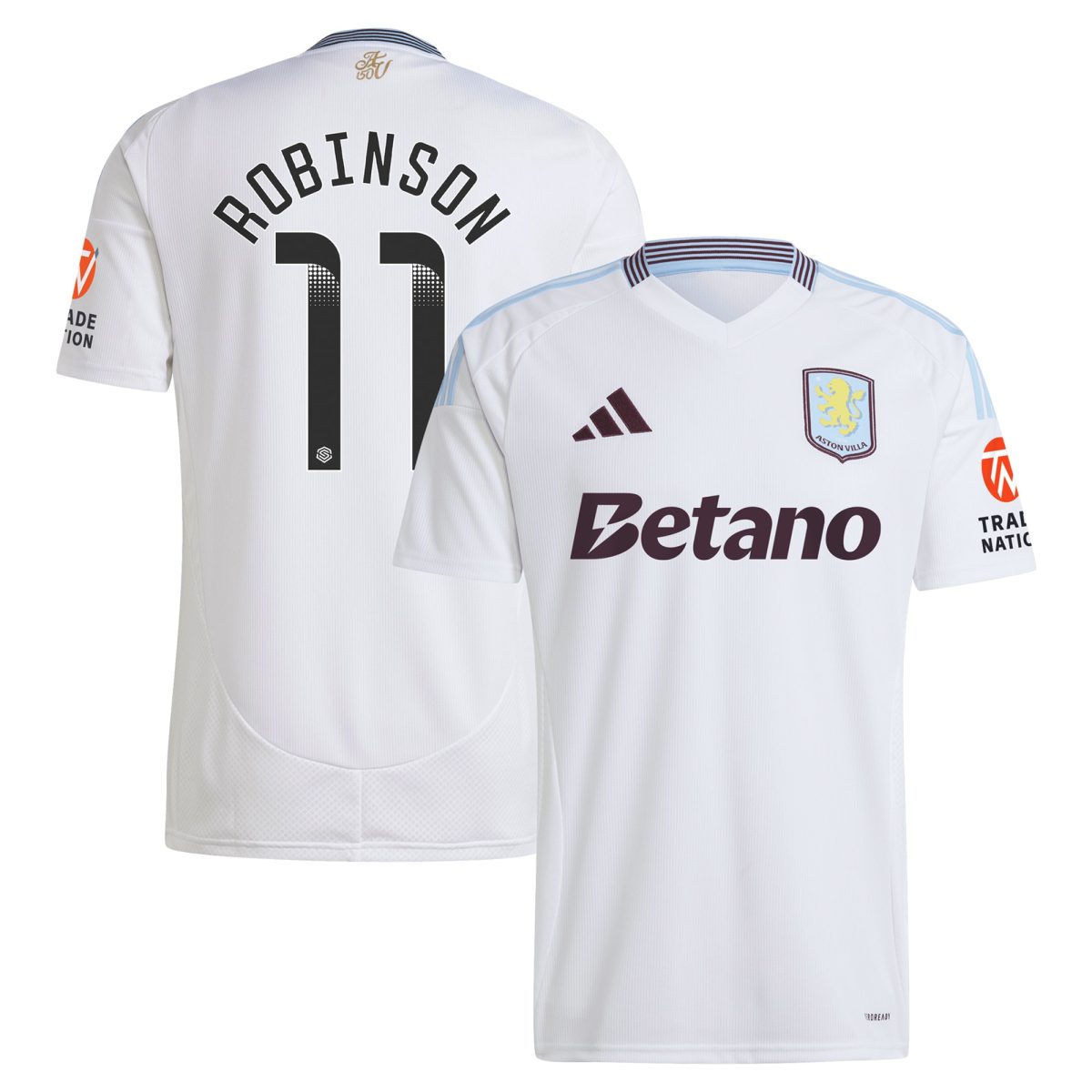 Aston Villa Shirts - aston villa wsl away shirt 2024-25 with robinson 11 printing Collection of Official Fan Gear