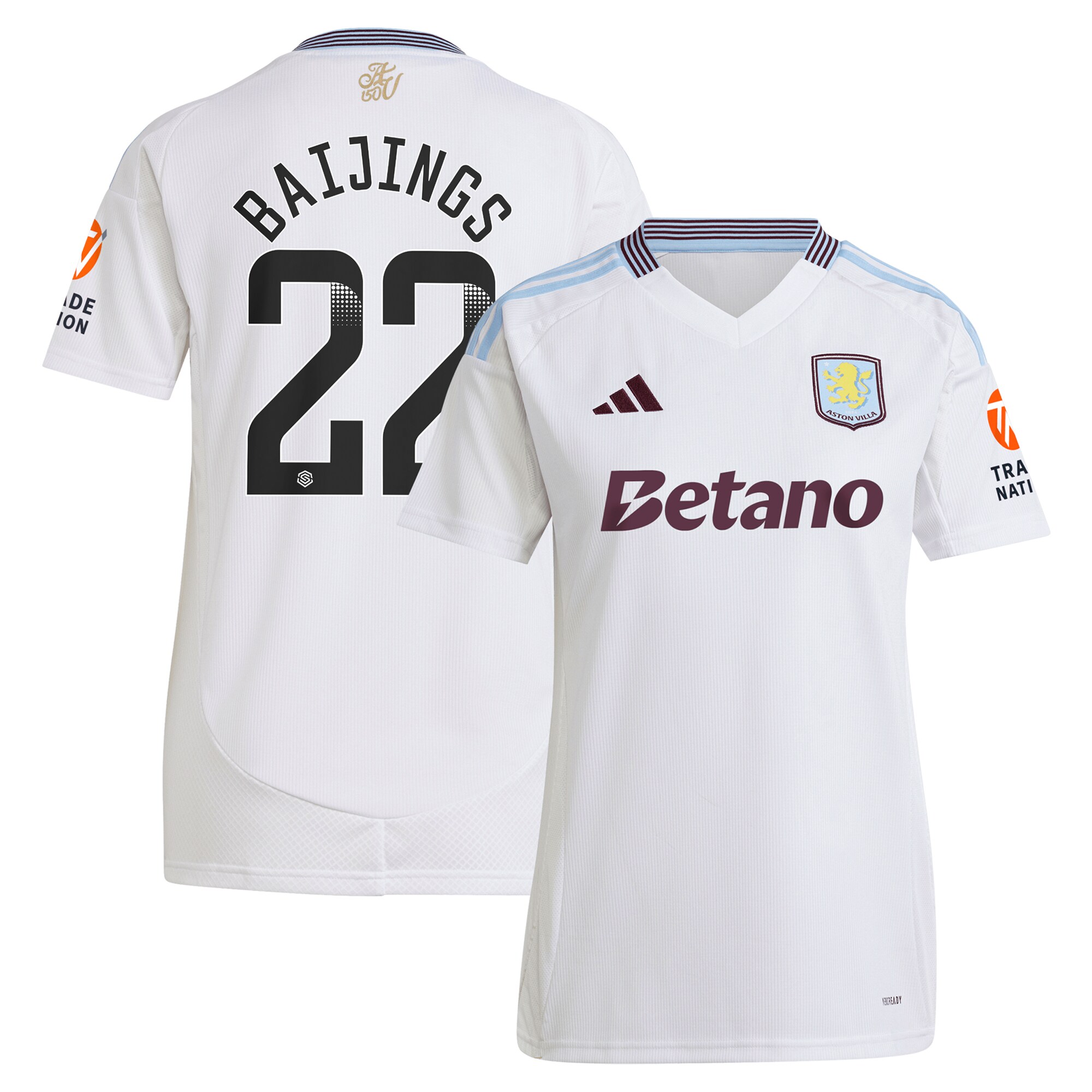 Aston Villa Shirts - aston villa wsl away shirt 2024-25 – womens with baijings 22 printing Collection of Official Fan Gear