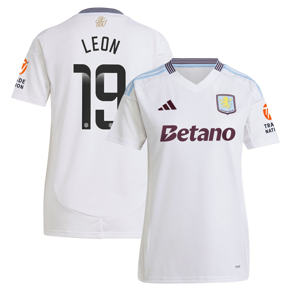 Aston Villa Shirts - aston villa wsl away shirt 2024-25 – womens with leon 19 printing Collection of Official Fan Gear