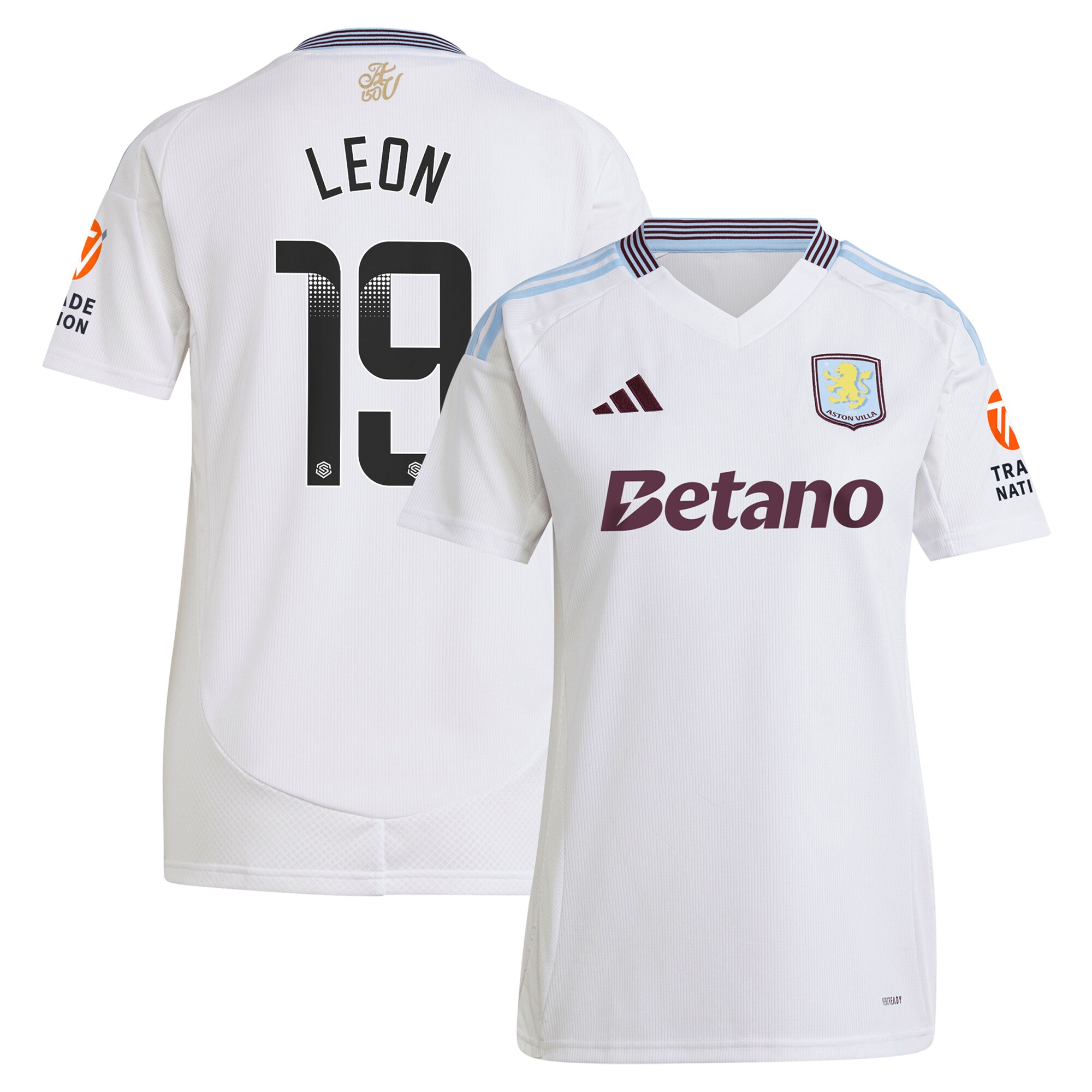 Aston Villa Shirts - aston villa wsl away shirt 2024-25 – womens with leon 19 printing Collection of Official Fan Gear