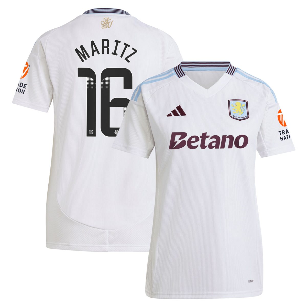 Aston Villa Shirts - aston villa wsl away shirt 2024-25 – womens with maritz 16 printing Collection of Official Fan Gear