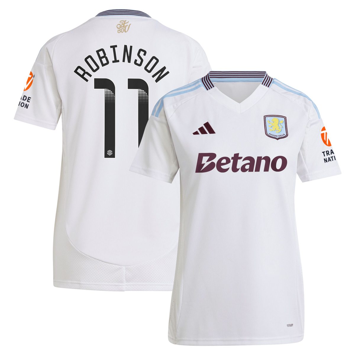 Aston Villa Shirts - aston villa wsl away shirt 2024-25 – womens with robinson 11 printing Collection of Official Fan Gear