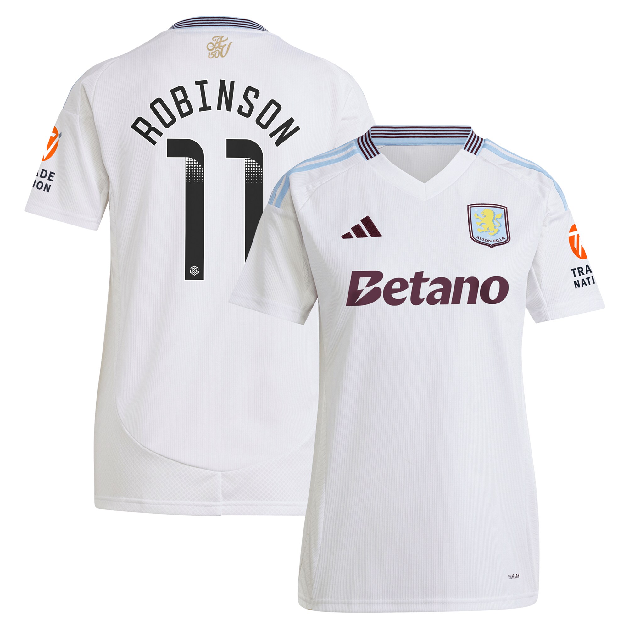 Aston Villa Shirts - aston villa wsl away shirt 2024-25 – womens with robinson 11 printing Collection of Official Fan Gear