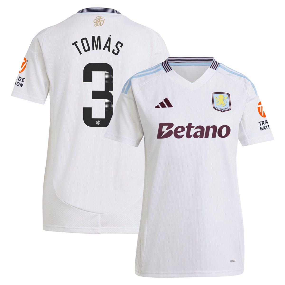 Aston Villa Shirts - aston villa wsl away shirt 2024-25 – womens with tomás 3 printing Collection of Official Fan Gear